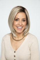Dallas Wig by Henry Margu in Highlighted blend of Ash n Platinum Blondes n Chocolate roots (10/613GR)