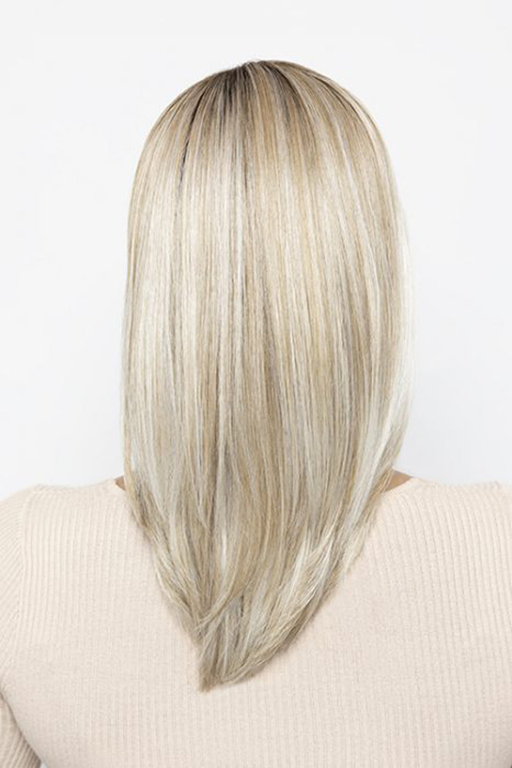 Whisper Wig by Henry Margu in Highlighted blend of Ash n Platinum Blondes n Chocolate roots (10/613GR)