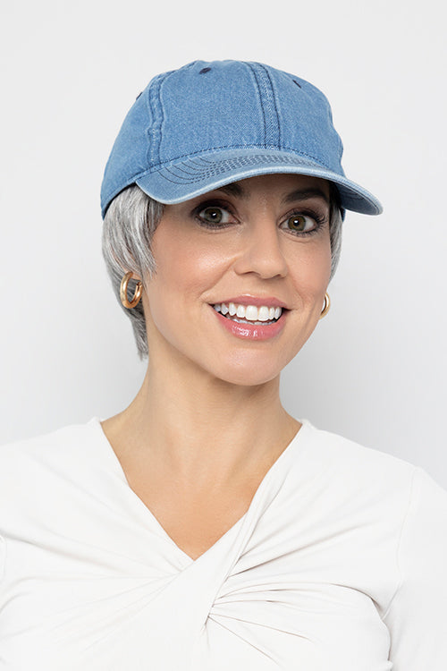 Tapered Hat Denim by Henry Margu in Light Grey with Medium Brown (51)