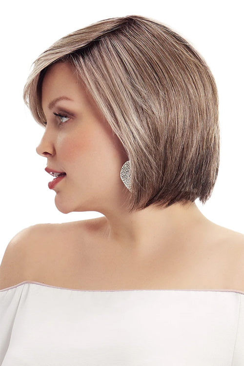 Sheer Joy Wig by TressAllure in Smoky Toffee (52/38/49/R8) 3 Tone Grey Rooted Medium Brown