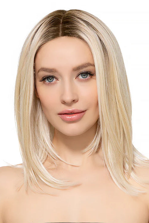 Undercut Bob Wig by TressAllure in Chilled Vanilla (613/1001/R18) Vanilla Blonde White Blend Rooted Ash Brown