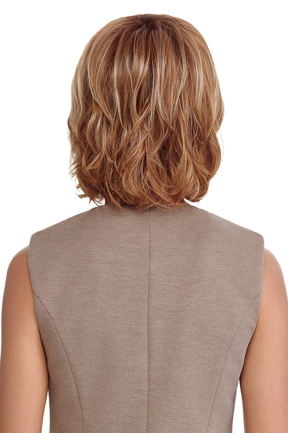 Flawless Waves Wig by TressAllure in Desert Hombre (17/23/R8) Pale Auburn Beige Blonde Blend Rooted Medium Brown