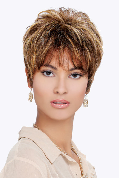 Cheri By Estetica in Golden Brown w Copper Blonde Highlights n Dark Brown Roots (CKISSRT4)