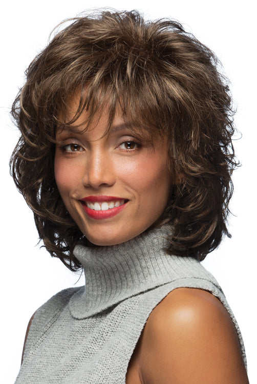 Compliment By Estetica in Golden Brown w Dark Blonde Highlights on Top (R14/8H)