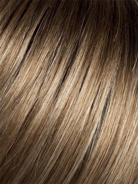 Dark Sand Rooted (14.16.12) | Light Brown base with  Lighest Ash Brown and Medium Honey Blonde blend and Dark Roots