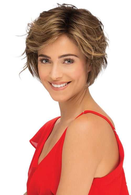 Preston By Estetica in Golden Brown w Copper Blonde Highlights n Dark Brown Roots (CKISSRT4)