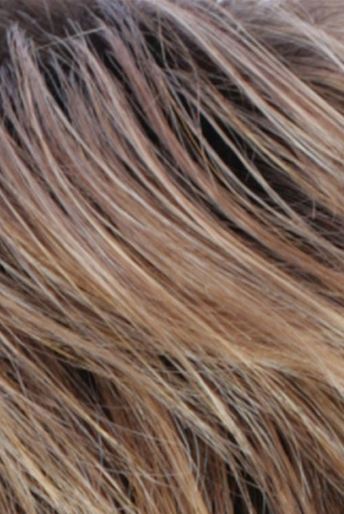 Medium Auburn w Light Auburn Golden Blonde Blend w Dark Brown Roots (R30/28/26RT4)