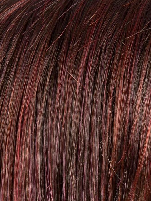 Aubergine Rooted (131.133.132) | Darkest Brown with hints of Plum at base and Bright Cherry Red and Dark Burgundy Highlights