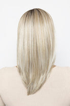 Whisper Wig by Henry Margu in Highlighted blend of Ash n Platinum Blondes n Chocolate roots (10/613GR)