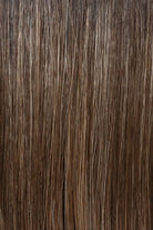 Chocolate Brown w Caramel highlights n Medium Dark Brown roots (7GR)