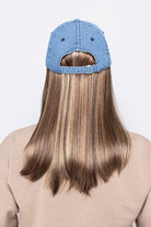 Long Hat Denim by Henry Margu in Medium brown with gold blonde, strawberry & auburn highlights (8/27/33H)