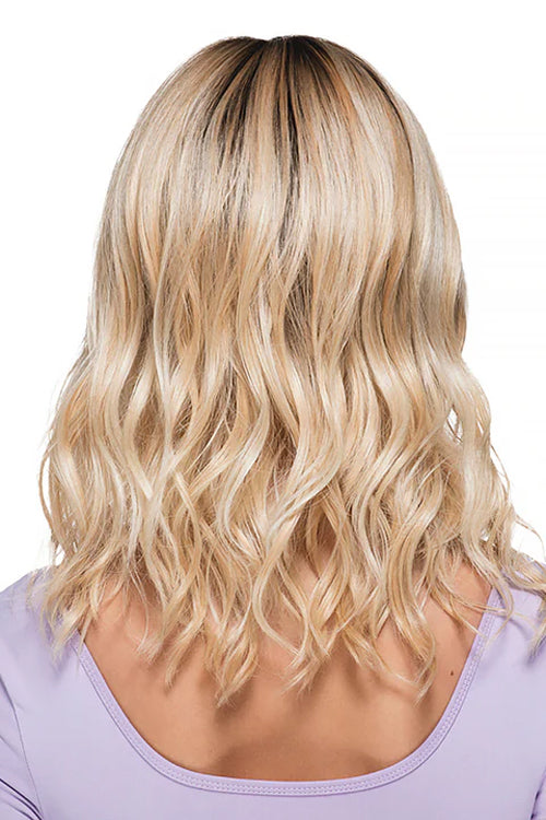 Beach Wave Magic Wig by TressAllure in Amber Radiance (24/102/R12) Golden Blonde Highlighted Platinum Rooted Light Golden Brown