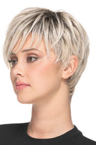 Cool Pixie Wig by TressAllure in Chilled Caramel Swirl (613/1001/R18) Vanilla Blonde White Blonde Blend Rooted Ash Brown