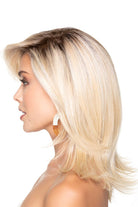 Feathered Bob Wig by TressAllure in Amber Radiance (24/102/R12) Golden Blonde Highlighted Platinum Rooted Light Golden Brown