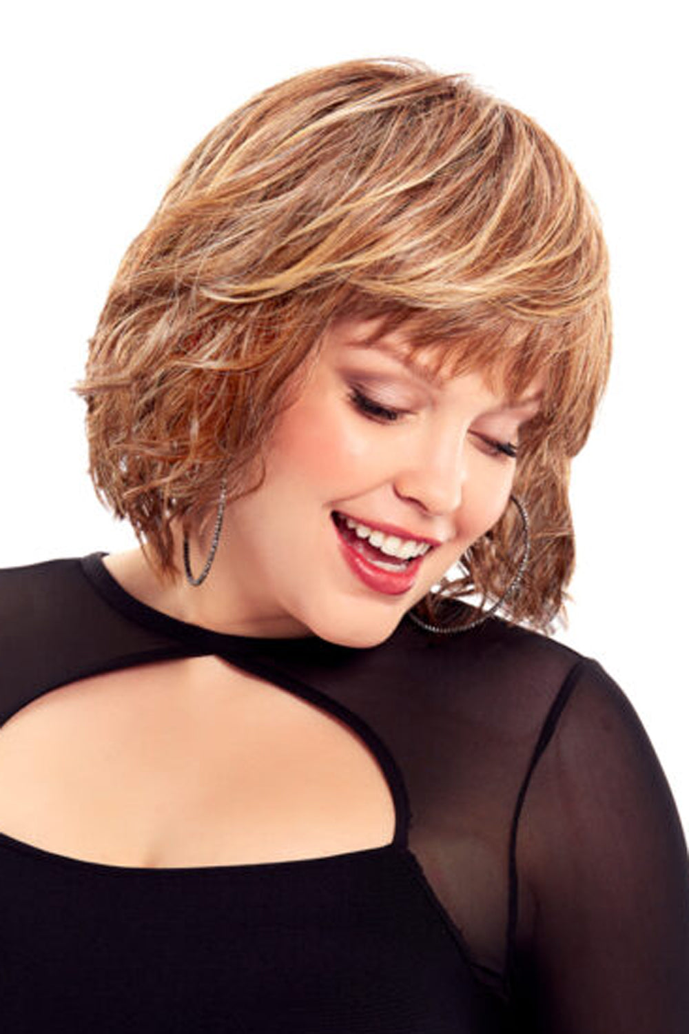 Flawless Waves Wig by TressAllure in Caramel Cream Lighted (EL12/22/R8) Light Golden Brown with Gold Blonde Highlights and Face Framing Highlights