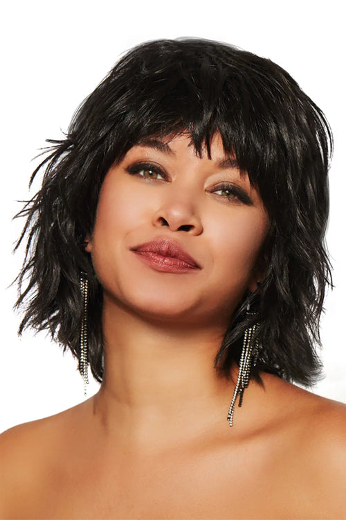 New Wave Wig by TressAllure in Cocoa Gleam (2/4R) Very Dark Brown w Highlights