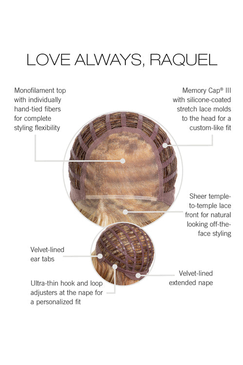 Love Always, Raquel Wig by Raquel Welch cap construction