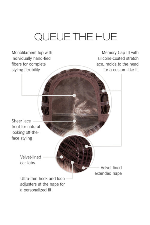 Queue the Hue by Raquel Welch cap construction