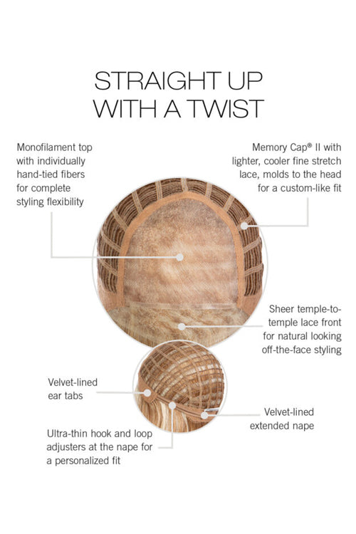 Straight Up with a Twist by Raquel Welch cap construction