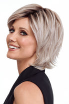 Razor Cut Shag Wig by TressAllure in Whisper Frost (56/60/R8) Light Grey Silver Blend Rooted Medium Brown