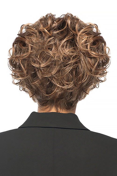 Twisted Pixie Wig by TressAllure in Desert Ombre (17/23/R8) Pale Auburn Beige Blonde Blend Rooted Medium Brown