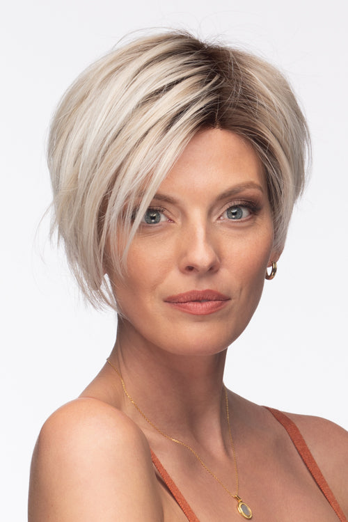 Vale By Estetica in Iced Blonde Dusted w Soft Sand n Golden Brown Roots (SILVERSUNRT8)