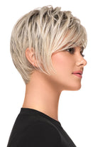 Cool Pixie Wig by TressAllure in Chilled Caramel Swirl (613/1001/R18) Vanilla Blonde White Blonde Blend Rooted Ash Brown