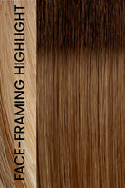 Caramel Cream Lighted (EL12/22/R8) Light Golden Brown with Gold Blonde Highlights and Face Framing Highlights