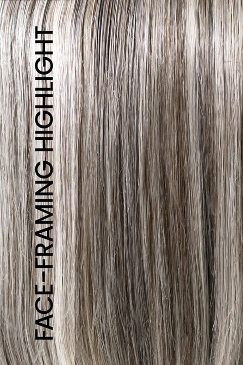 Smoky Toffee Lighted (EL52/38/49/R8) 3 Tone Grey Rooted Medium Brown with Light Grey face framing highlights