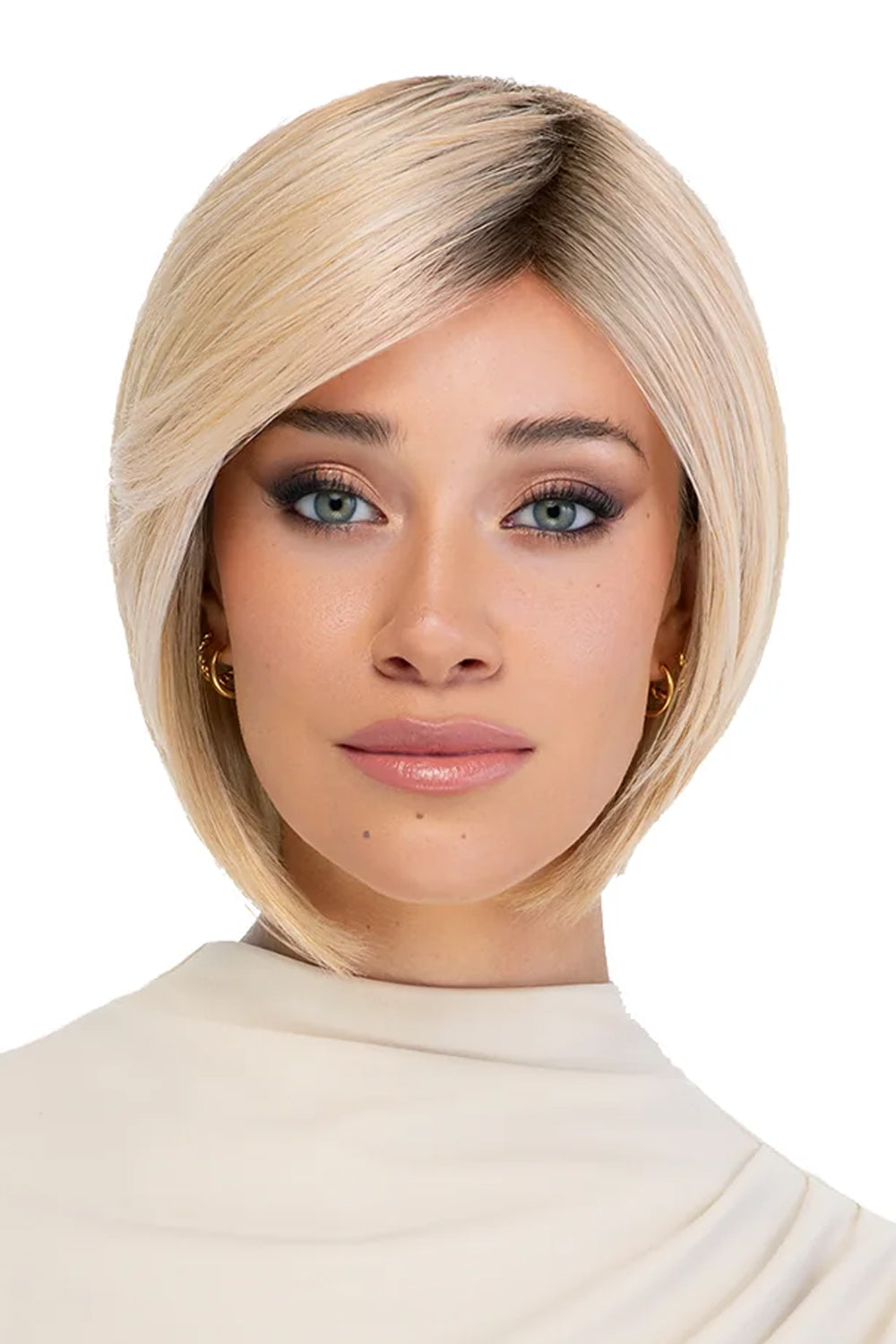 Poised Wig by TressAllure in Amber Radiance (24/102/R12) Golden Blonde Highlighted Platinum Rooted Light Golden Brown