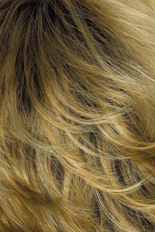 Gold Blonde with Light Blonde highlights and Brown roots (26GR)
