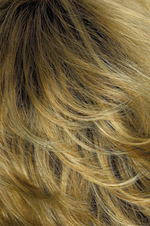 Gold Blonde with Light Blonde highlights and Brown roots (26GR)