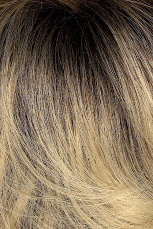 Wheat Blonde with Light Gold Blonde highlights and Brown roots (614GR)