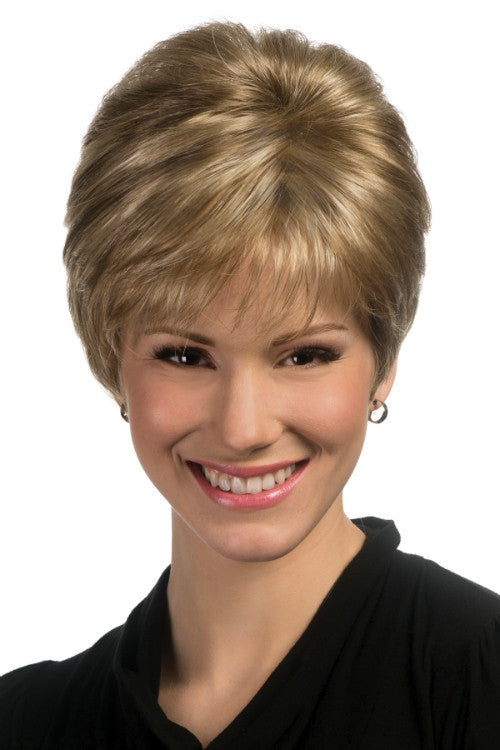 Billie By Estetica in Light Brown w Chunky Golden Blonde Highlights and Dark Brown Roots (RH12/26RT4)