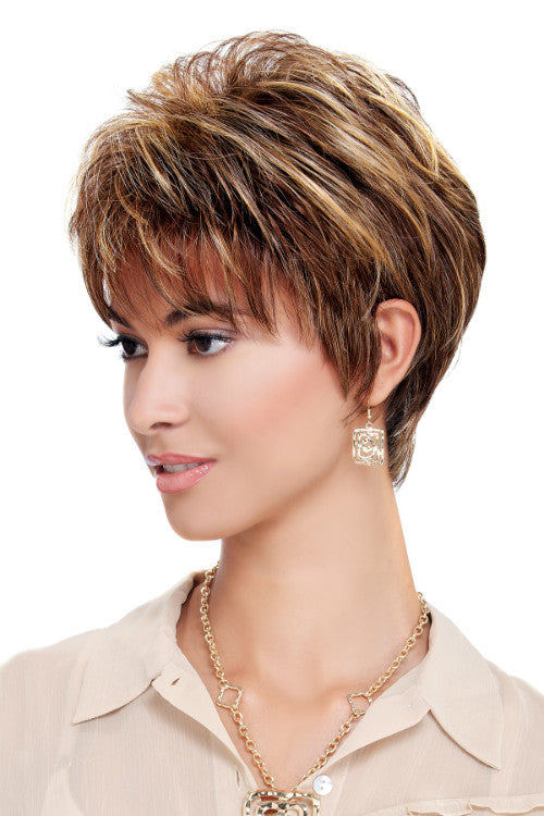 Cheri By Estetica in Golden Brown w Copper Blonde Highlights n Dark Brown Roots (CKISSRT4)