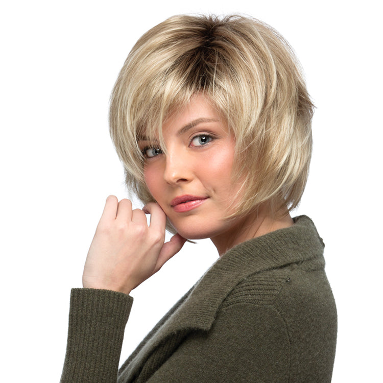 Devin By Estetica in Dark Blonde w Lightest Blonde Highlights n Golden Brown Roots (RH1488RT8)