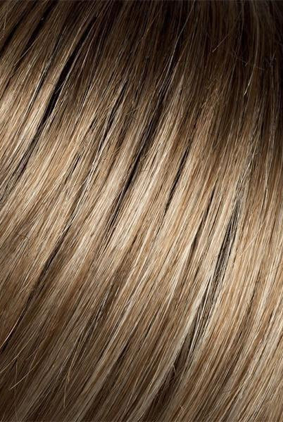 Dark Sand Rooted (14.16.12) | Light Brown base with  Lighest Ash Brown and Medium Honey Blonde blend and Dark Roots