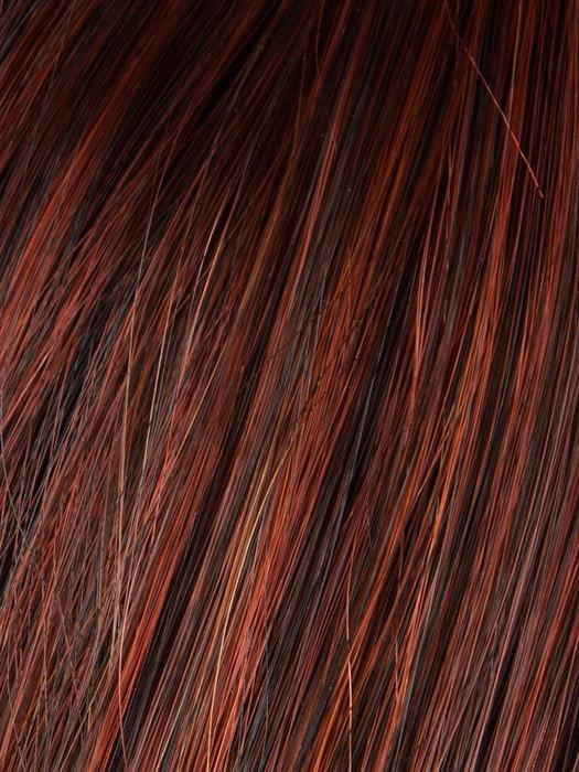 Hot Chilli Rooted (132.133.6) | Bright Copper Red and Medium Burgundy Red Blend with Medium to Dark Brown Roots