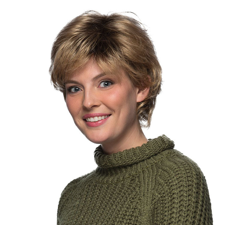 Mandy By Estetica in Golden Blonde Blended n Tipped w Ash Blonde n Golden Brown Roots (R24/18BTRT8)