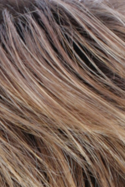 Medium Auburn w Light Auburn Golden Blonde Blend w Dark Brown Roots (R30/28/26RT4)