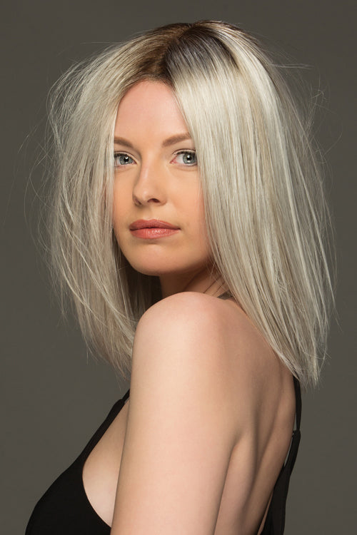 Sutton By Estetica in Iced Blonde Dusted w Soft Sand n Golden Brown Roots (SILVERSUNRT8)