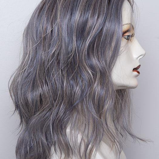 Ice Blue Rooted | Seamless Blend of Slate Gray Mixed with Light Steel Blue and a Touch of White Smoke with Dark Roots