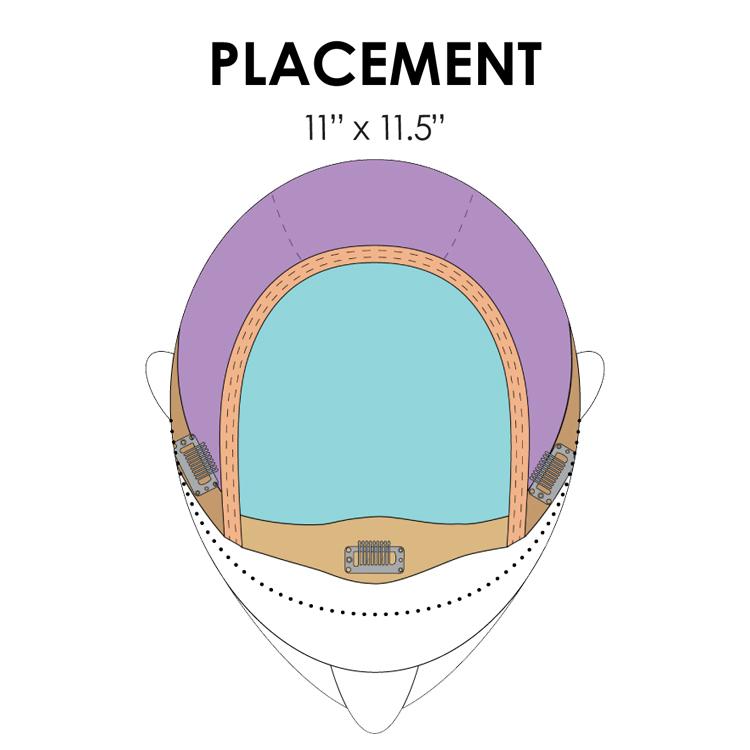 Top Full Human Hair 12" by Jon Renau - placement