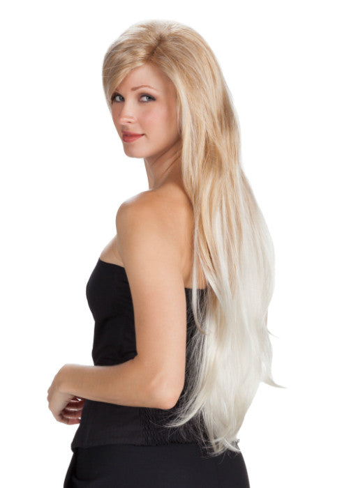 Zin by Tony of Beverly in Lightest Red Roots w Vanilla Blonde ends (613T27)