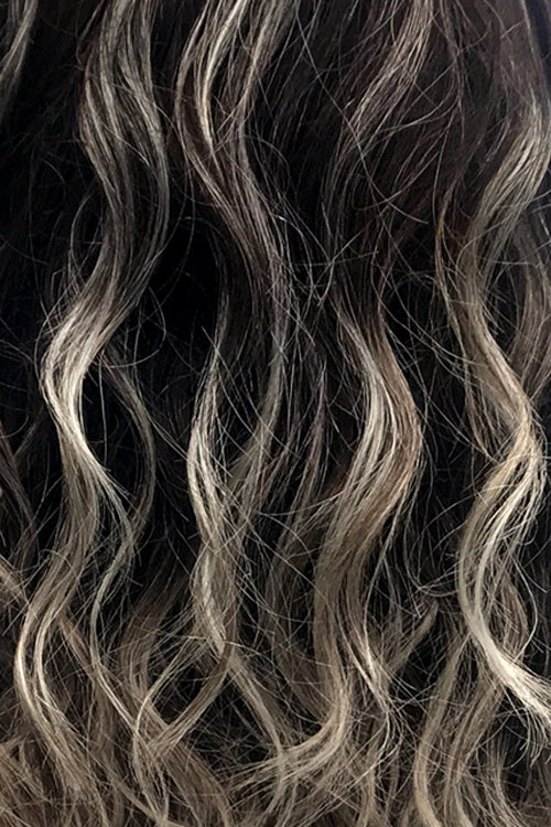 Dark Brown Base with Medium Golden Brown / Pale Blonde / Platinum Blonde Painted Highlights (Americano)