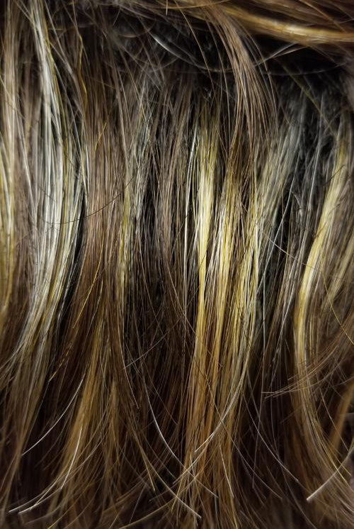Golden Brown w Copper Blonde Highlights n Dark Brown Roots (CKISSRT4)