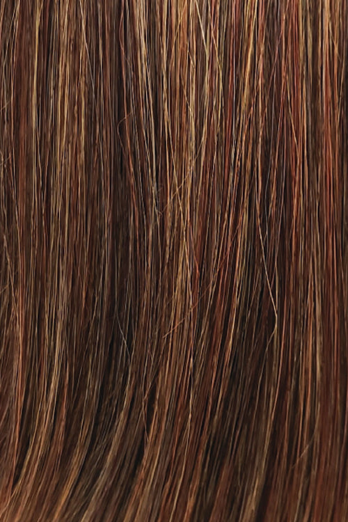 Chestnut Brown w Vibrant Copper Red Highlights Subtle Auburn Tipped Ends (Copper Sunset)