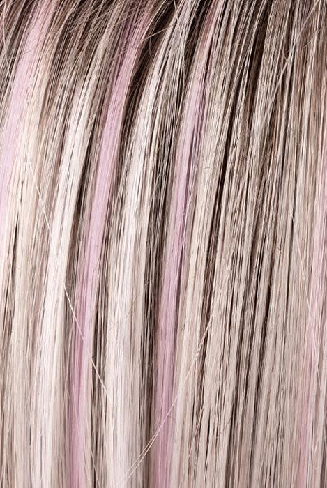 Pastel Rose Rooted | Pink and Pearl Blonde Blend with Light Brown Roots